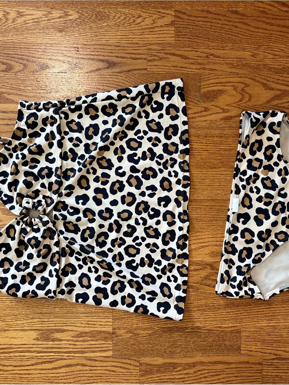 Sugar & Jade two piece swimsuit XL 16/18 tankini leopard print animal print
